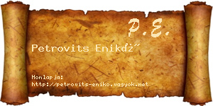 Petrovits Enikő névjegykártya