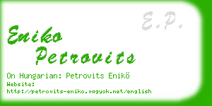 eniko petrovits business card