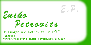 eniko petrovits business card
